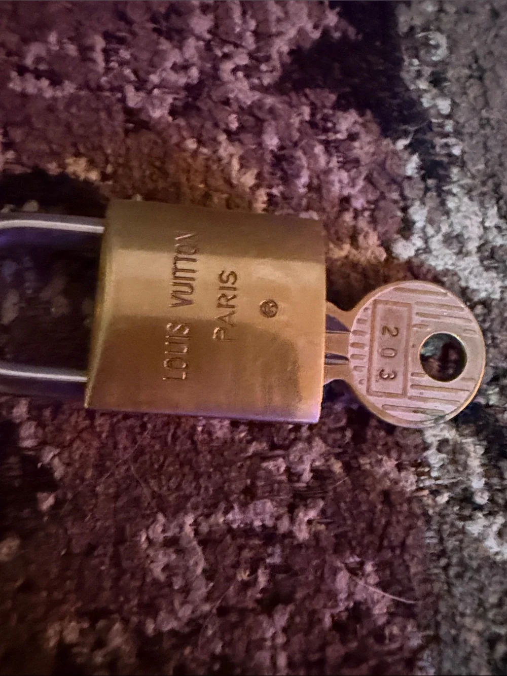 Louis Vuitton Gold Padlock with Numbered Key - Gold